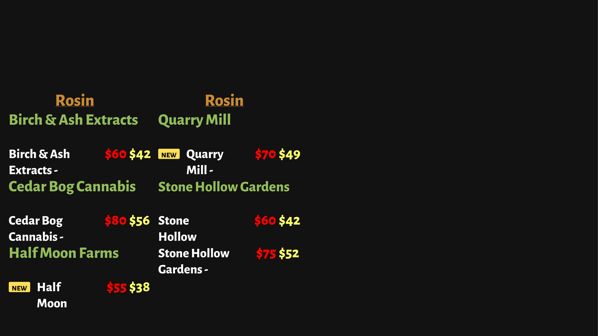 Text-list portrait menu (Lantern Hill style)